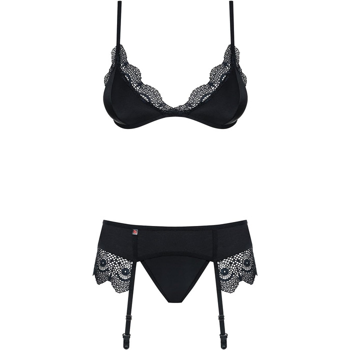 Бюстгальтер Obsessive M819 (L-XL, чорний з мереживом)