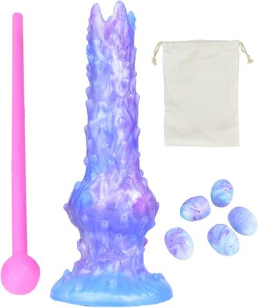 Анальний ділдо Soarvlorfy Extrem Eiablage з силікону, 5 яєць, XXL, для чоловіків та жінок, SM-іграшки, фіолетовий/синій комплект