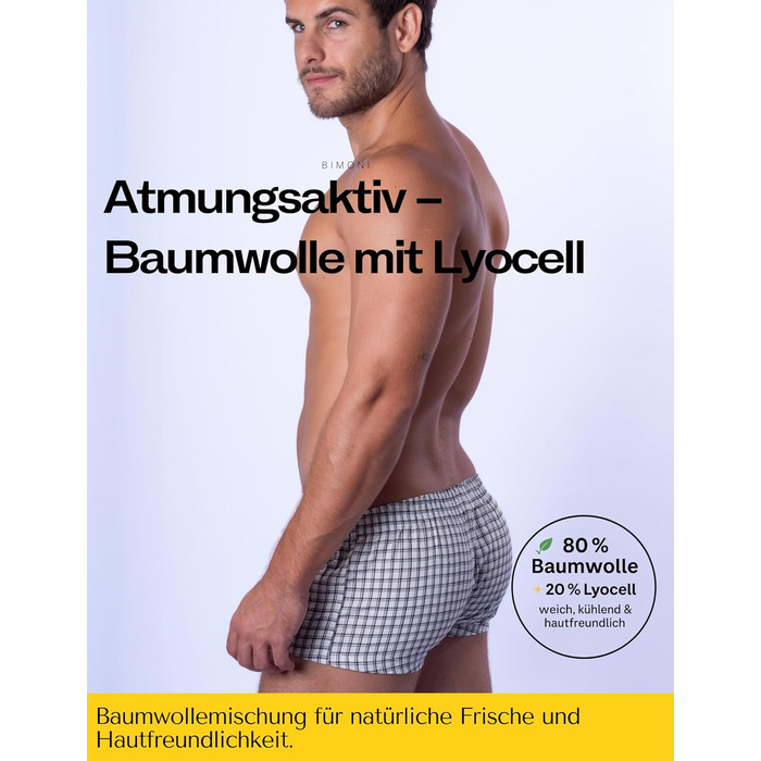 BIMONI Боксер чоловічий з бавовни, низька посадка, сексуальний, труси, білий, розмір M