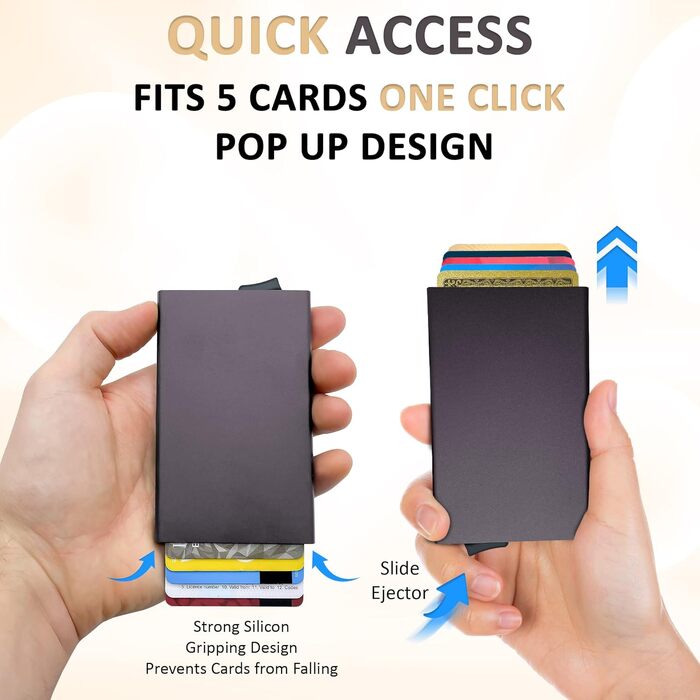 Чоловічий картхолдер Empire, мінімалістичний тонкий гаманець з RFID/NFC захистом для кредитних карт, унісекс (Фіолетовий)
