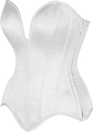 Корсет Daisy Corsets з високоякісної атласної тканини білого кольору, з металевими ребрами підтримки, модель Overbust, XS