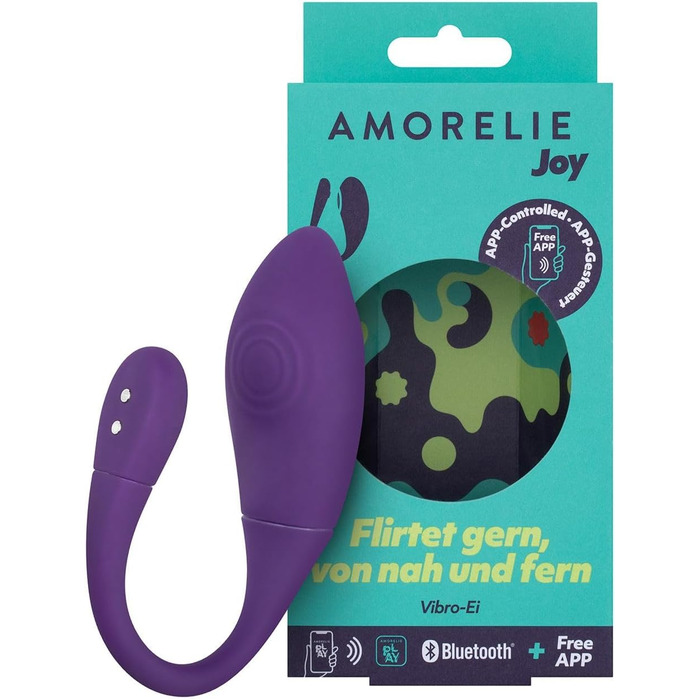 AMORELIE Joy – Вібро-яйце Cha-Cha для жінок з керуванням через додаток | Водонепроникне, силікон, фіолетовий