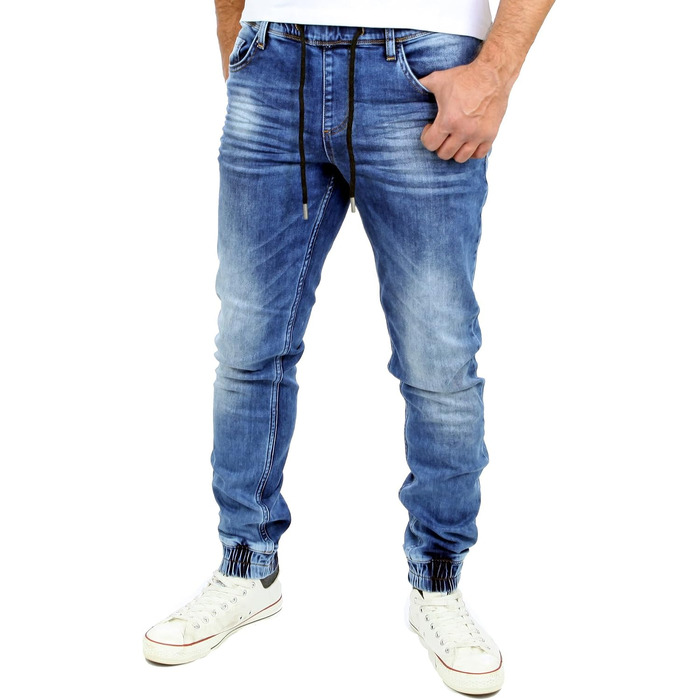 Чоловічі джинсові джогери Reslad Slim Fit, спортивні штани в стилі джинс RS-2073, сині, розмір XL