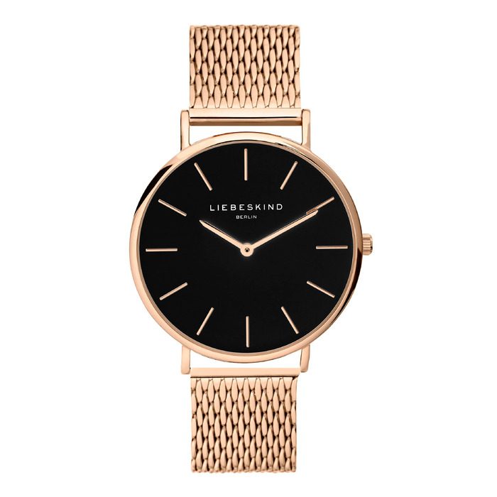 Жіночий наручний годинник Liebeskind Berlin LT-0156-MQ IP Black (Розове золото / Чорний)