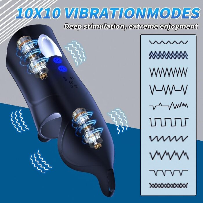 Вібратор для пеніса Jpscor - кільце для пеніса з 10 режимами вібрації, рукав для збільшення та подовження ерекції