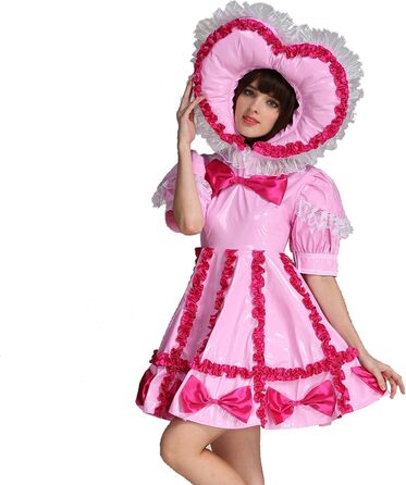 Костюм для дорослих (Sissi) з ПВХ, рожевий, з замком, уніформа для прислуги GOceBaby