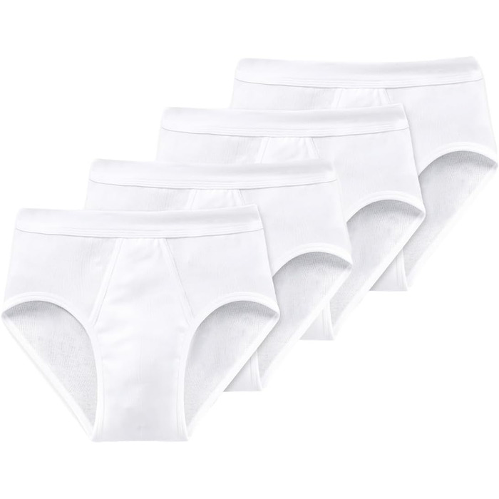 Труси чоловічі Schiesser з вирізом, рифлений трикотаж, білі, 4 штуки в упаковці, розмір L