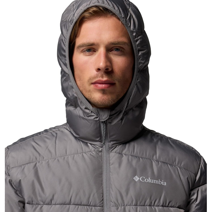 Чоловіча зимова куртка-пуховик Columbia Fiveile Butte™ II з капюшоном, City Grey, розмір XL