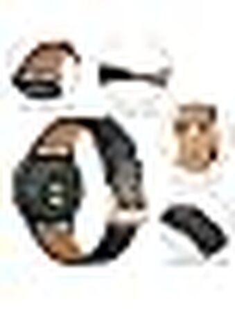 Шкіряний ремінець Issinlky 18мм для Garmin Vivoactive 4S, Venu 2S, 3S, Vivomove 3S та годинників Fossil Gen 6/5E/4/3, чорний
