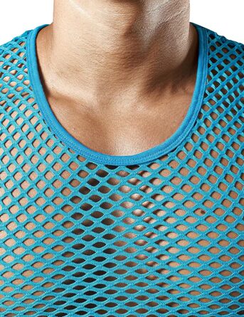 Чоловіча сітка-майка JOGAL з прозорої тканини (XXL, океановий блакитний)