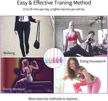 М'ячики для тренування м'язів тазу (5 шт.) для жінок – для контролю сечовипускання та вправ для м'язів тазу – повний набір для початківців та досвідчених