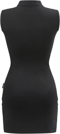 Чорне міні-плаття LittleForBig з бавовни без рукавів у стилі кібер-гот з коміром, 3XL