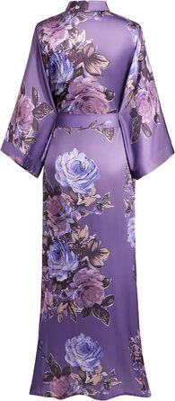 Халат жіночий шовковий максі з квітковим принтом, Babeyond | Халат, кімоно, піжама, для дому