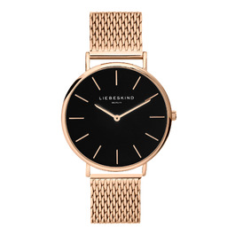 Жіночий наручний годинник Liebeskind Berlin LT-0156-MQ IP Black (Розове золото / Чорний)