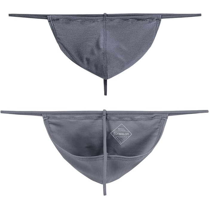 Танга чоловічі BIATWOWR з великою кишенею, шовкові, дихаючі, безшовні, сексуальні труси, чорно-темно-сірі, XL