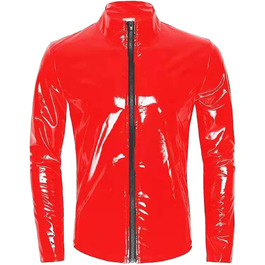 Чоловіча сорочка з латексу: сексуальний боді, топ, костюм, весті, червоний, 6XL