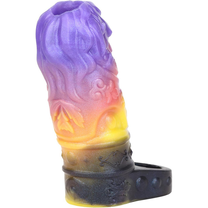 Силіконова маска для пеніса - реалістична чоловіча накладка з кільцем для яєчок, потовщена чоловіча накладка для збільшення пеніса та продовження статевого акту, G-spot екстендер