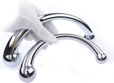 Масажер G-Spot, анальний плагін з металу, стимулятор для чоловіків та жінок, для масажу простати та G-Spot (сріблястий, M - 20 см)