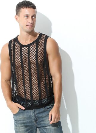 Чоловіча майка-топ Evankin з мереживом, чорна