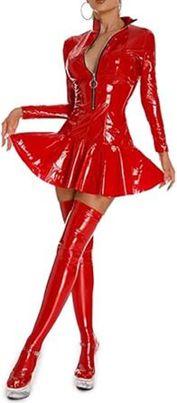 Латексний жіночий боді з відкритими плечима, XL - Sexy Wetlook Clubwear для вечірок та косплею