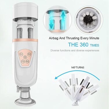 Мастурбатор з телескопічною функцією, 10 швидкостей, 3D силікон - сексуальна іграшка для дорослих