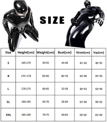 Чоловічий латексний костюм IQOAIJ: сексуальний латексний комбінезон з блискавкою, PVC боді для клубів, XL