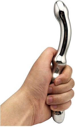 Анальний плаг з нержавіючої сталі, подвійний, для стимуляції G-точки та простати