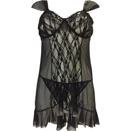 Чорна babydoll Bianca з G-String, розмір XXXL - SoftLine Collection