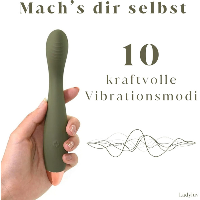 Вібратор жіночий Ladyluv для стимуляції G-точки та клітора – 10 режимів, водонепроникний, преміум силікон – для пар, з підзарядкою