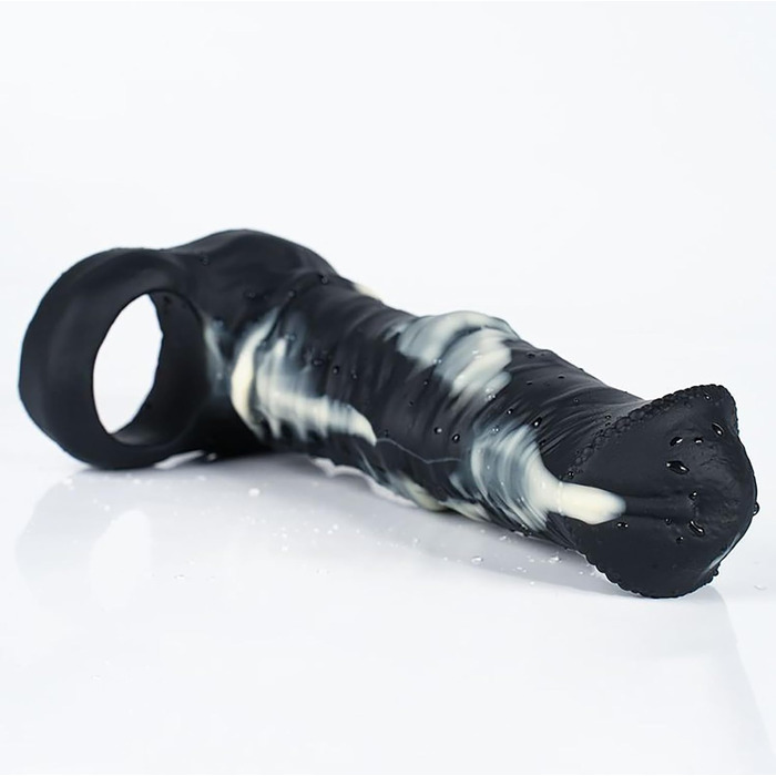 Реалістичний дилда у вигляді коня з мошонкою та венами, силіконовий пеніс-чохол для чоловіків, чорний, L