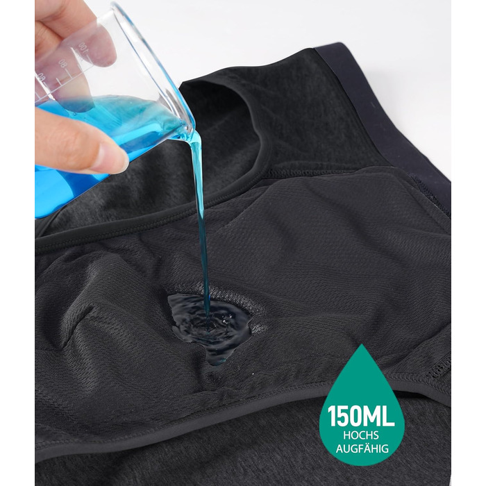 Труси для чоловіків BEENIUBEE від нетримання, 3 шт., бавовна, вбудований всмоктуючий шар 150 мл, багаторазові, витривалі, чорний, L