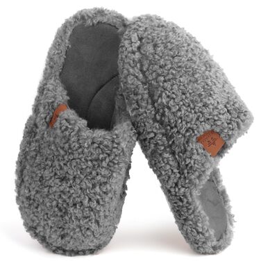 Жіночі м'які капці з ефектом пам'яті (Memory Foam), плюшеві домашні тапочки для жінок, сірі, розмір 36/37 EU
