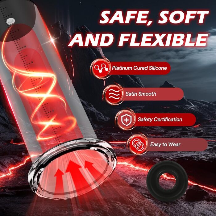 Портативна вакуумна помпа для збільшення статевого члена з манометром та ножиковим захватом (4 розміри)