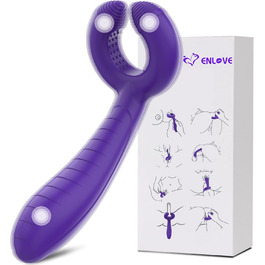 Силіконовий вібратор Enlove 7-в-1 для пар: кліторальний, G-точковий, анальний, масажер простати. Іграшки для дорослих для жінок та чоловіків