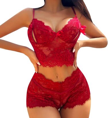 Сексуальний комплект нижньої білизни WILLBEST: боді, труси-хіпстер, мереживний комплект для жінок, чорний колір, з стріжками, розмір L