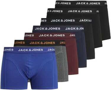 JACK & JONES труси боксерські чоловічі 7 шт. в наборі (синій, сірий, червоний, темно-синій, чорний)