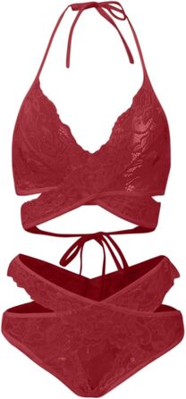 Сексуальна спідниця-боді SRZYMJ з мереживом, V-подібний виріз, червона (A5-L)