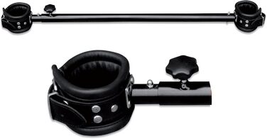 Спрейзер металевий регульований чорний, спрейзер для ніг з шкіряними фіксаторами для ніг, з підкладкою