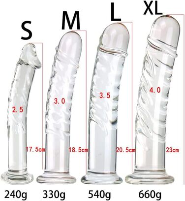 Скляний дилда ScreaAss: набір з 4 розмірів, анальні пробки, стимулятор G-точки, для чоловіків та жінок