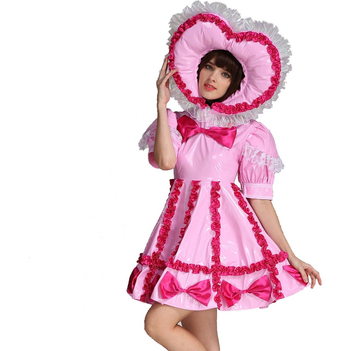 Костюм для дорослих (Sissi) з ПВХ, рожевий, з замком, уніформа для прислуги GOceBaby
