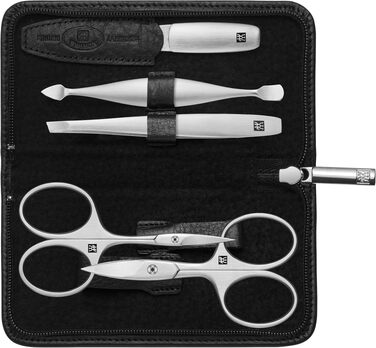 Набір для манікюру та педикюру Zwilling Twinox (5 предметів) у шкіряному чохлі Yakleder, чорний