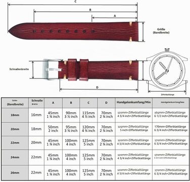 Ретро ремінець для годинника з натуральної яловичої шкіри, вінтажний замінний браслет зі сталевою застібкою та системою Quick Release для смартгодинників (червоний, 26мм)