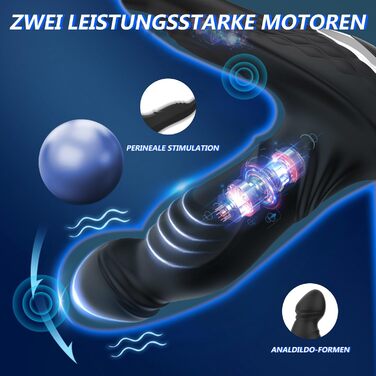 Анальні вібратори 3-в-1 для чоловіків: вібратор, плагін, керування через додаток. 9 режимів, сексуальні іграшки для чоловіків