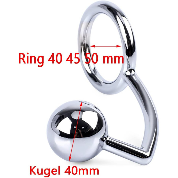 Анальний плагін Jixaxe з кільцем для пеніса, сталевий гачок, 45 мм, для чоловіків