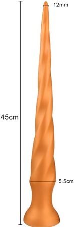 Анальний плаг Roluck для чоловіків, 54 см, з м'якого силікону, з присоском для масажу простати та анального оргазму, розширювач (M(45 см))