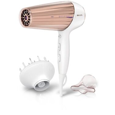 Фен для волосся Philips MoistureProtect HP8280/00, 2300Вт, з іонізацією, 6 режимами температури та швидкості, дифузором та стилізуючою насадкою