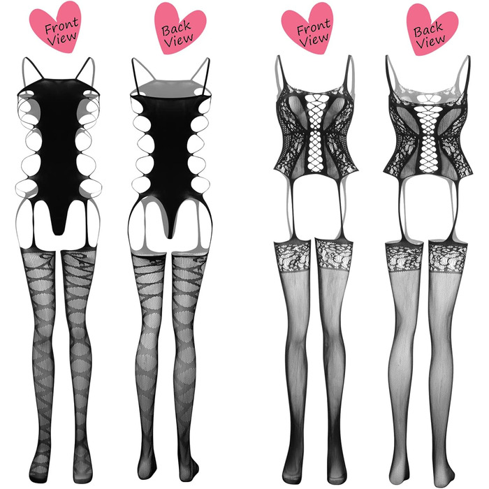 Чорна мереживна піжама з мереживом та шкарпетками для романтичних побачень (12 шт.)