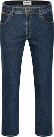 Чоловічі стрейч-джинси Wrangler Texas Regular Fit Authentic Straight, колір Darkstone, з коричневим ременем (46W / 30L)