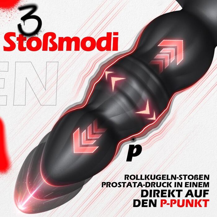 Вібратор для чоловіків для стимуляції простати, анальний плагін з кільцем, 3 режими, 10 вібрацій. Іграшки для дорослих, для пар.