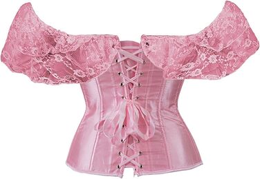 Корсет-топ Daen Korsett: корсет з шнурівкою, топ-корсе, повномірна грудь, великі розміри, рожевий (M)